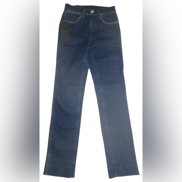 Rag & Bone Straight Vintage Cigarette Broken Bloo Dark wash Jeans size 23 NWT - Picture 4 of 13